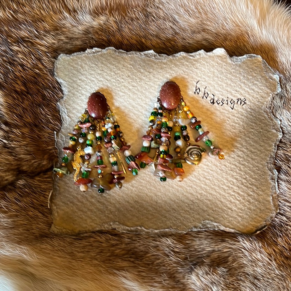 HANDMADE Natural Stone Pierced Earrings